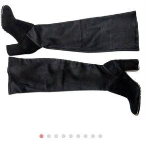 Rachel Zoe Boots Size 5.5 Black Leather Suede Over The Knee High Tall Taz New